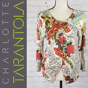 Anthropologie Cardigan Floral/Leopard SZ L